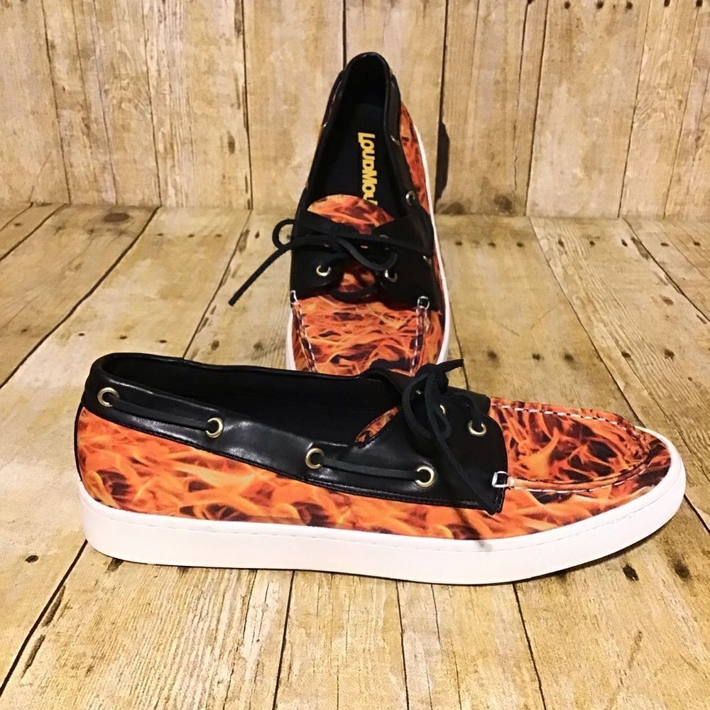 Loudmouth Sailor Flames Boat Shoes 10M‎